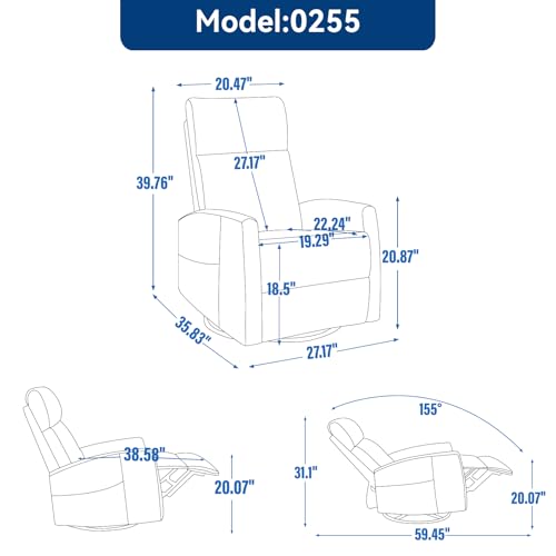 Sillón Manual Reclinable Terciopelo Naranja miniatura 3