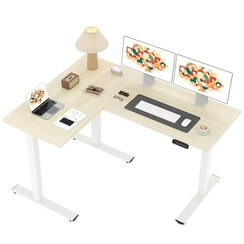 Image of SANODESK 63Inch L-Shaped Electric Standing Desk Motorized Corner Desk