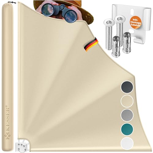 KESSER® Balkonfächer klappbar mit Wandhalterung | 140x140cm | Sichtschutz Balkon