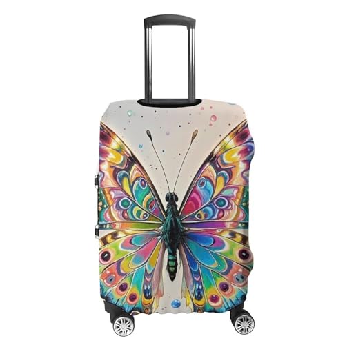 Butterfly Drip Spray Watercolor Printed Luggage Cover Protector, Fits 18-32 Inch Luggage4