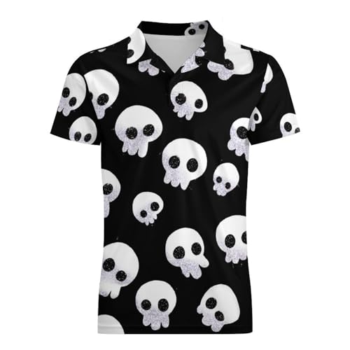 Boys' Classic Polo Shirts Short Sleeve Moisture-Wicking Golf & Tennis Shirts for Youth Teens Cute Skull4