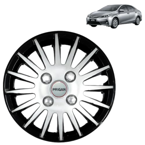 Image of PRIGAN Altis (G Model Only) Black Silver Wheel Cover 15 inch for Toyota Altis (Set of 4 Pcs) (Press Fitting) Model- Camry DC 15