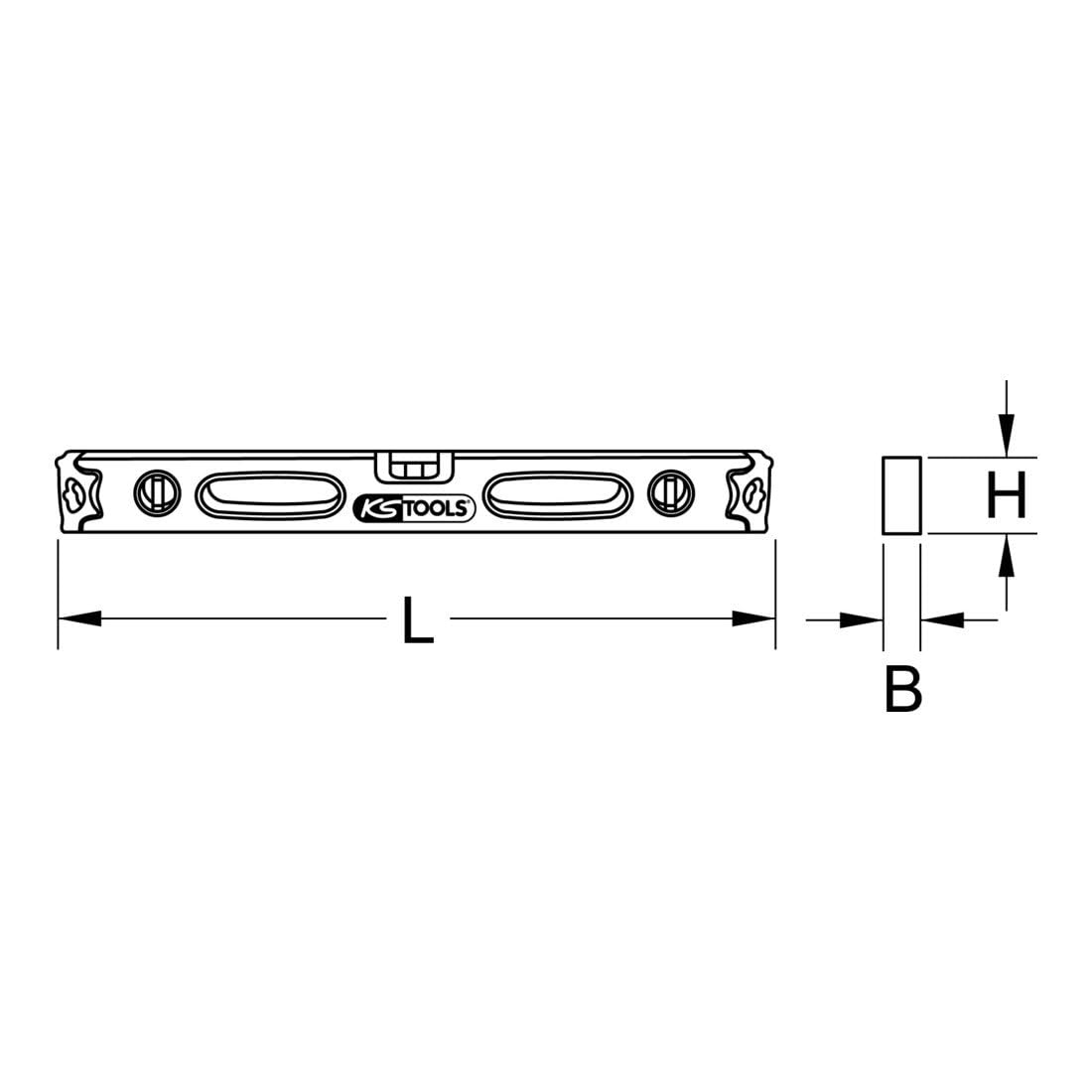 KS Tools 204.7100 Livella in Profilato di Alluminio per Livellamento dei Tubi, 1000 mm