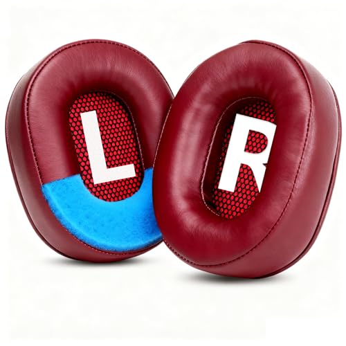 Repuestos almohadillas para auriculares HPH-MT5 compatibles con Yamaha HPH-MT5 HPH-MT8 Monitor, cuero sintético, color rojo miniatura 1