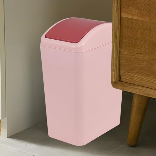Image of 4.5 Gallon Plastic Trash Can with Swing Lid, Pink