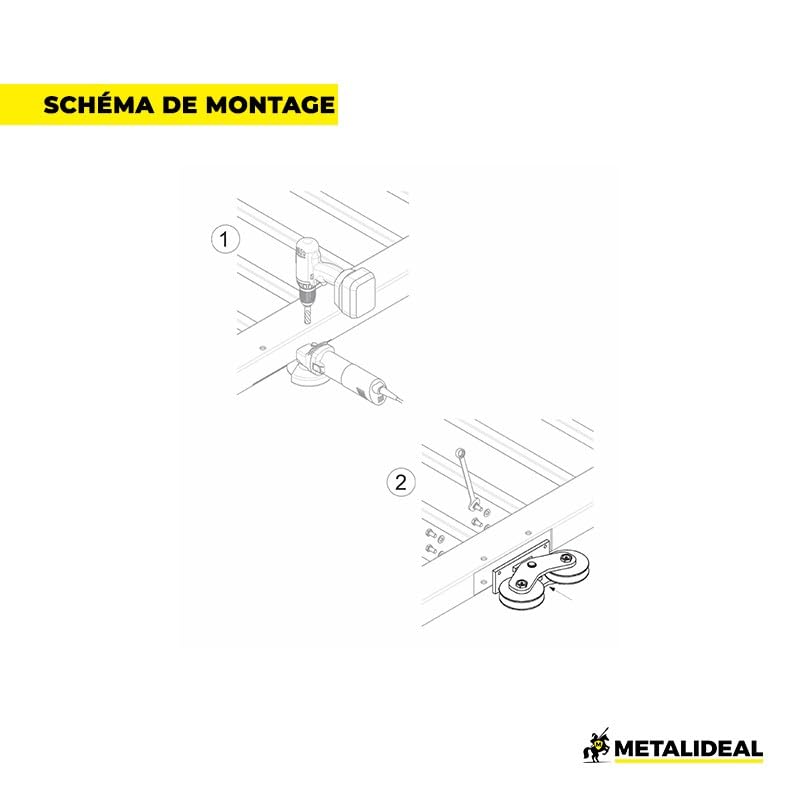 Metalideal Carro Doble Rueda V Balancín 200mm