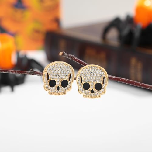 WOWORAMA Halloween Earrings Cute Pumpkin Earrings for Women Fun Crystal Pumpkin Stud Earrings Funny Smiling Face Pumpkin Drop Earrings Halloween Earrings Jewelry
