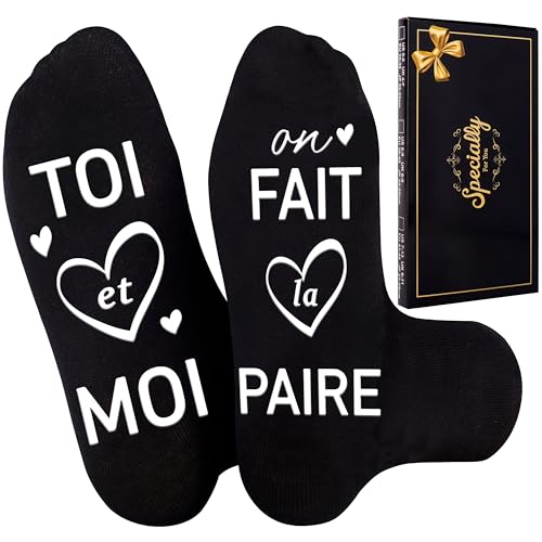 Merclix Saint Valentin Chaussette Rigolotes Humour 43-46 Idee Cadeau Homme Utile Amour Couple Noel Anniversaire