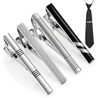 Banjiabb 4 Stck Herren Krawattennadel, Silber, Edelstahl, Klassisch, Hochzeit, Party, Geschenk
