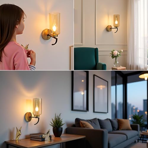 Image of Avior Modern Wall Lamps for Bedroom, Living Room, Restaurant Decoration Wall Light, Cafe Lamps and Wall Lights for Gallery (Metal & Glass)
