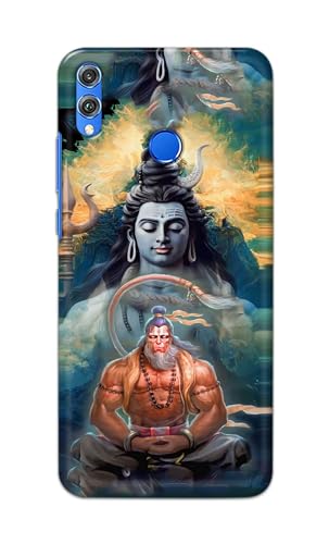 Image of PRINTFIDAA Printed Hard Back Cover Case for Honor 8X Back Cover (Lord Shiva and Hanuma) -112