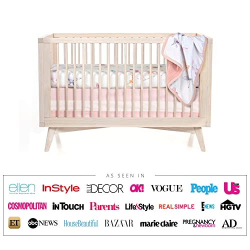 Image of Oilo Crib Sheet, Breathable 100% Turkish Cotton Fitted Jersey, 300 Thread Count, Machine Washable, Fits Standard Crib (28 inch x 52 inch x 6 inch), Toddler Bedding, Girl, Boy, & Neutral Nursery Design, Butterfly