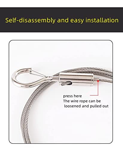 Image of 2Pcs Adjustable Picture Hanging Wire, GDQLCNXB Frame Kit Heavy Duty Stainless Steel Wire Rope 6.5ft /2m for Mirror Hanging Hardware /Light Lamp /Billboards /Basket /Flowerpot Hold Up to 44lb /20kg