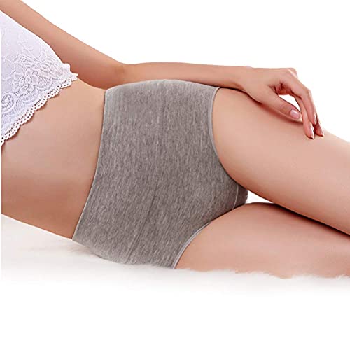 Image of Womens Underwear,Cotton Mid Waist No Muffin Top Full Coverage Brief Ladies Panties Lingerie Undergarments for Women Multipack