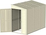 Duramax SideMate 4 x 8 (2.95 m2) Plastic Garden Shed with Metal Foundation Kit, Reversible Door, Strong Metal Roof Structure, Maintenance-Free Vinyl Shed - Ivory - Image 15