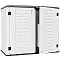 ZZM 4x2.5 FT Outdoor Storage Shed, Resin Waterproof Storage Cabinet for Garden Tools with Lockable Lid,Latch (White)