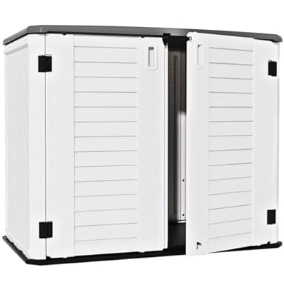 ZZM 4x2.5 FT Outdoor Storage Shed, Resin Waterproof Storage Cabinet for Garden Tools with Lockable Lid,Latch (White)