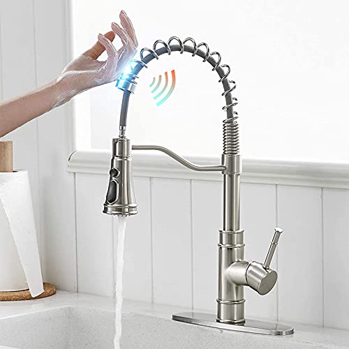 Robinet à capteur tactile pour îlot de cuisine avec douchette rétractable