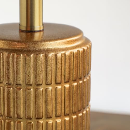 Image of PoKat 23 inch Brass Gold Ceramic Table Lamps for Living Room, Retro Warm Gold Lamps for Night Stands, Vintage Bronze Decorative Lamps for Bedroom, Antique Gold Brown Nightstand Lamps for Home Decor