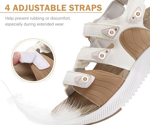 Image of ONCAI Women's Walking Sandals with Arch Support Hiking Athletic Sandals Woman Outdoor Cushion Footbed Water Summer Thick Rubber Soles Sandalias Mujer Size 6-12