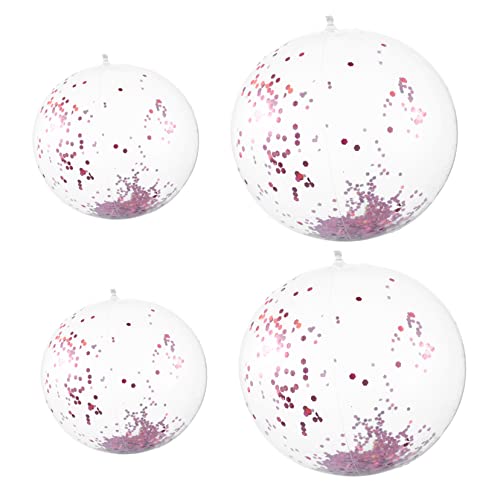 SUPVOX 4pcs Inflatable Beach Ball Summer Pool Easy to Inflate for Backyard Games and Pool Parties
