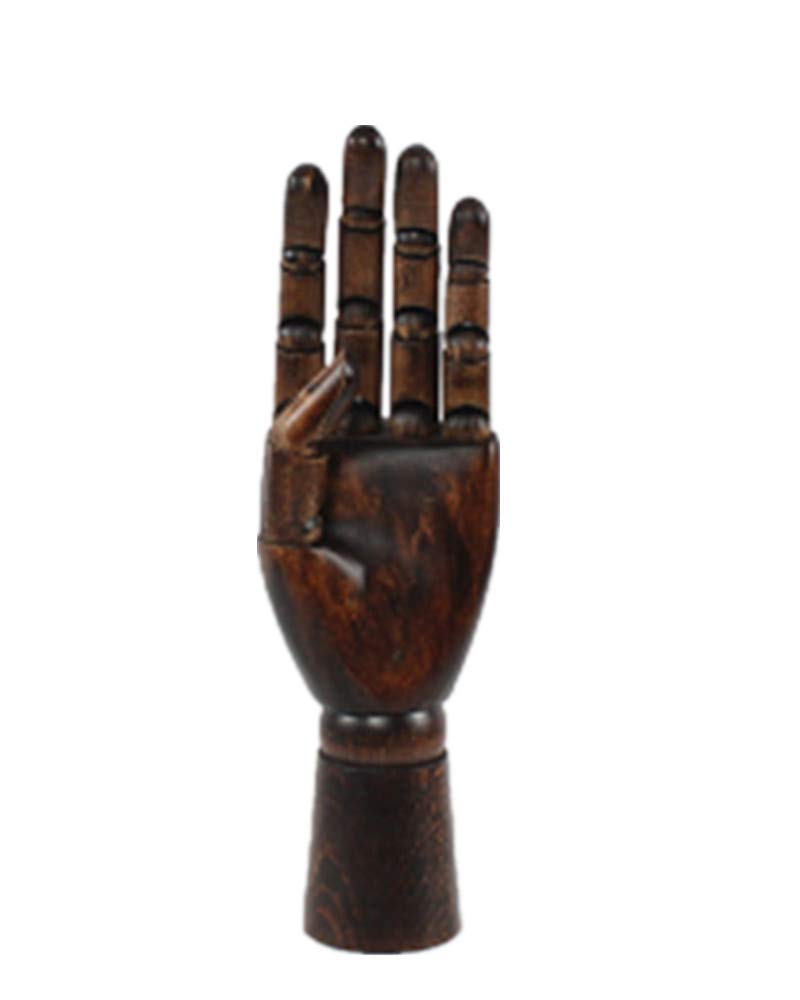 BEIFU FORM Hand Model Mannequin Solid Wood Hand Mold Jewelry Necklace Ring Wallet Display (Retro (Left))