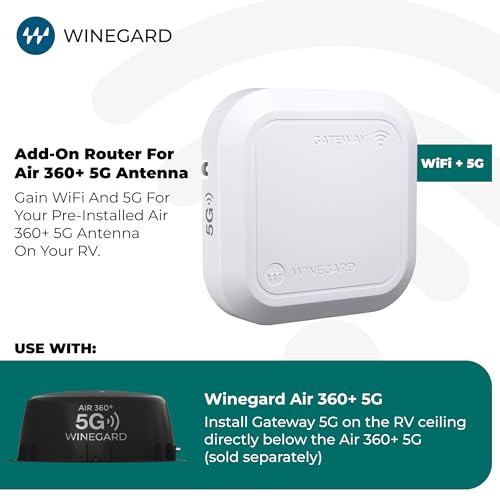 Image of Winegard Gateway 5G GW-5G01 WiFi & 5G Router - Cellular RouterAir 360+ 5G Antennas - High-Performance Dual-Band 2.4 /5 GHz WiFi - Starlink-Ready Connectivity - RV Mobile Router Upgrade