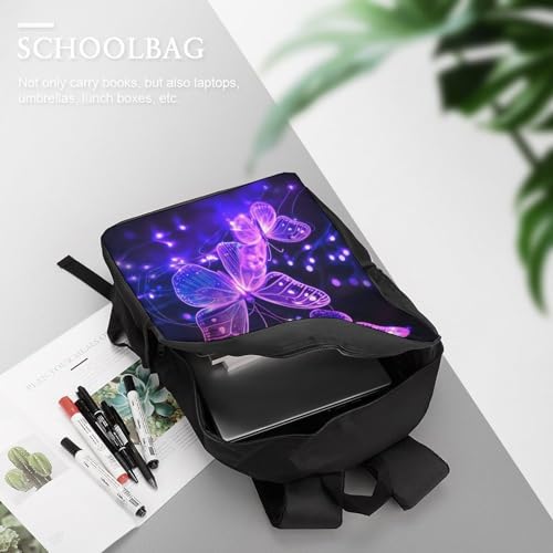 Sac à dos papillon 17 pouces pour l'école primaire et le collège avec imprimé 3D - 5