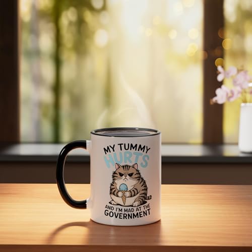 Taza de cerámica 11 onzas negra/blanca miniatura 3