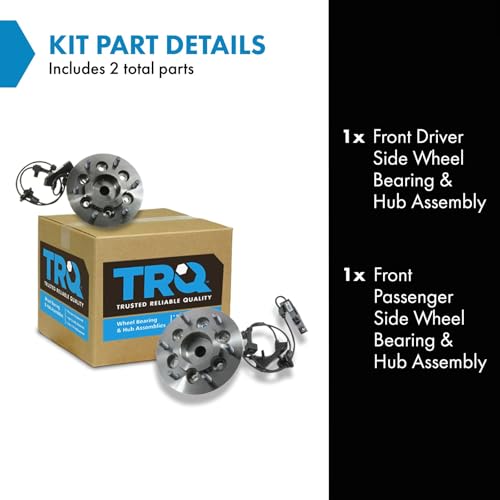 Image of TRQ 2 Piece Front Wheel Bearing & Hub Assembly Set Compatible with 2004-2008 Chevrolet Colorado GMC Canyon