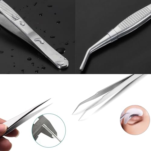 kristwash Pinzette, 4 Stück Precision Tweezers Set, 14 cm und 12cm Pinzette Lang Edelstahl Profi für Elektronische Reparaturen, Präzisionsarbeit