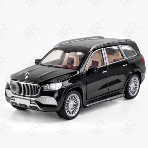 Image of 1:24 Scale Big Size Mercedes Maybach GLS600 Toy Car | Metal Diecast Car for Kids with Openable Doors, Sound, Light Effects (Black)
