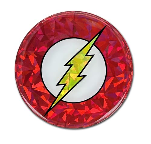Image of Elektroplate Officially Licensed DC Comics The Flash Automotive Reflective Domed Decal (3.25 inch Diameter) Premium 3D All Weather Sticker for Car, Water Bottle, Laptop, Phone | Made in the USA