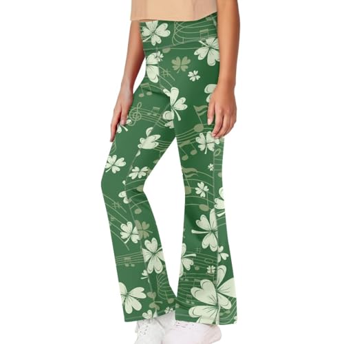 Girls Yoga St. Patrick's Day Leggings Maxi Cute Running Stretch Girls Bell Bottom Pants Riding Bike3
