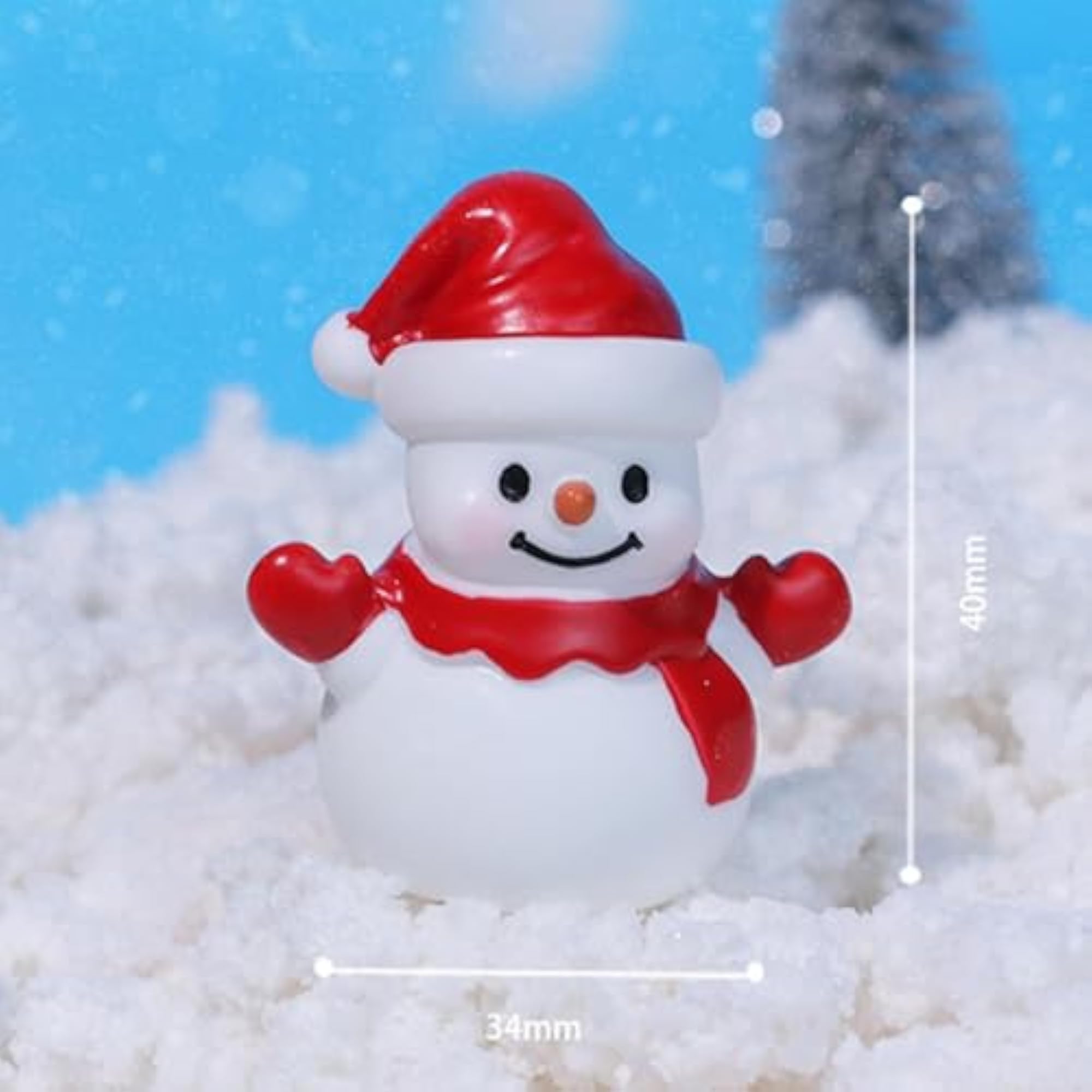 Miniature Christmas Snowman Statue for DIY Garden