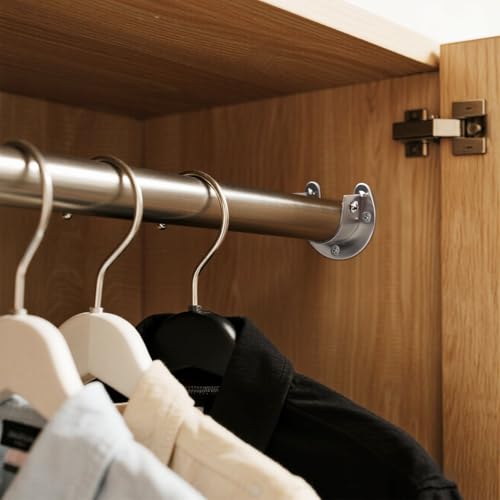 image for TKYPZY 4 Pack Stainless Steel Rod Sockets Closet Pole Sockets U-Shaped