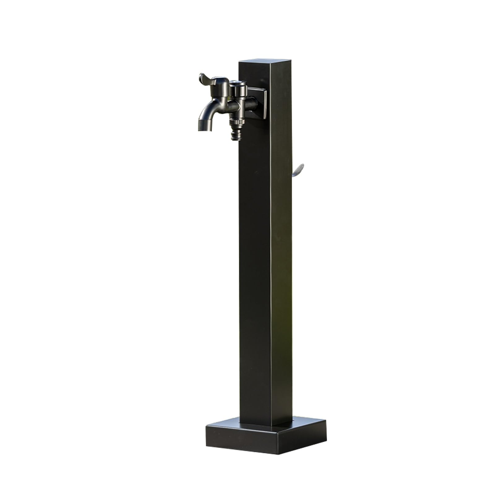 Fontana da Giardino Esterno in Acciaio Inossidabile, Con Attacco Laterale Compatibile, Antigelo Fontanella a Colonna Moderna con Rubinetto a Doppia Uscita(60 * 14 * 14cm/23 * 5 * 5in)