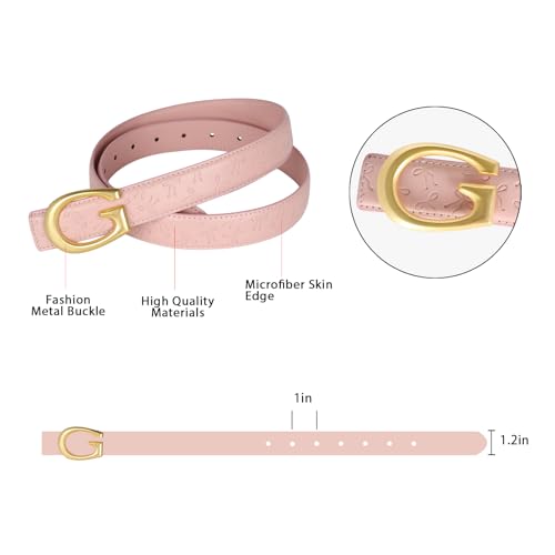 Image of Aurolran Women's Leather Belt with Buckle - Ideal for Dresses, Jeans, and Coats