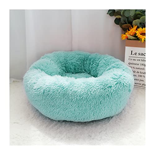DGOINGPI Cama para Perros Mascota Perro Cama Mat Perro Cama Manta Larga Felpa Gato Perro casa Camas sofá Saco de Dormir Perrera Cama de Perro(Green,Diameter 100cm)