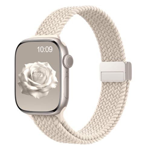 Slim-Thin-Braided-Magnetic-Stretchy-Band-Compatible-with-Apple-Watch-Women Slim Thin Braided Magnetic Stretchy Band Compatible with Apple Watch Women - Image 1