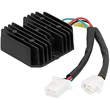 Voltage Regulator Rectifier 6 Wires, Replacement for 250cc Scooter Moped Quad ATV, Voltage Stabilizer with 2 Plugs, Aluminum Alloy Housing for Stable Circuit,