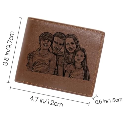 Personalized Picture Wallet for Men Business Short Ultra-Thin Fashion Bi-Fold Customized Carved Photo and Text Walllets Gift for Him Father's Day2