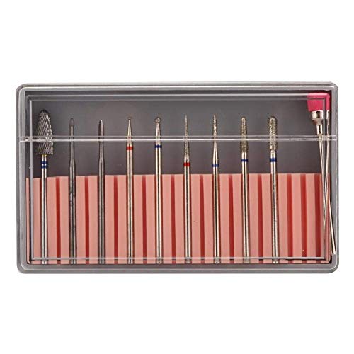 Generic 10Pcs Professional Nail Drill Bits Kit Manicure Pedicure Nail Polishing Machine Spare Parts Nail Care Tool for Dead Skin Removal(BH-07)