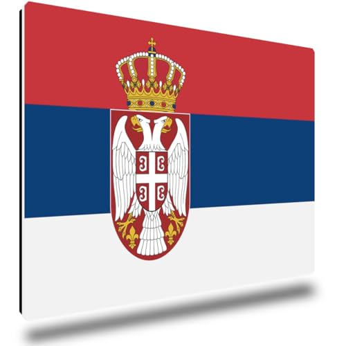 TRIOSK Kühlschrankmagnete Länderflaggen Magnet Flagge Serbien Länder Reise Souvenir Geschenk für Reiselustige Frauen Männer Weltenbummler Kühlschrank stark eckig groß 85x55 mm