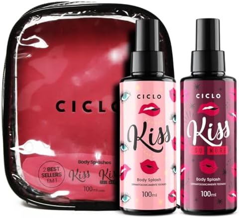Kit Estojo Body Splash Kiss 100ml + Kiss You More 100ml Ciclo