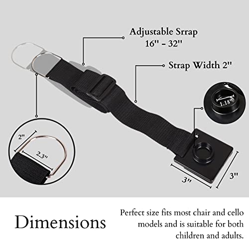 Fabmode Cello Endpin Anchor Adjustable Non Slip Stopper Holder Stand Non-Slip With D-Ring Thick Pad Anti-Scratch Sponge For Cellist Practice Performance #TOP2