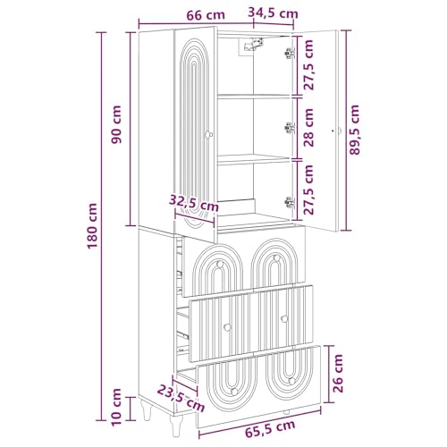Juego de armarios de madera de 2 piezas modular de 66x34,5x90 cm para dormitorio 3