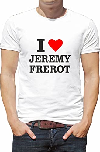 Photo de Générique T Shirt Personnaliser Chanteur i Love Jeremy frerot N199 (XS, Blanc)