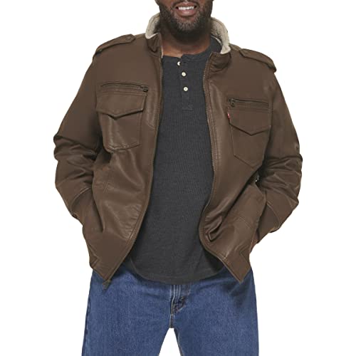 Image of Levi's Men's Vintage Deer Faux Leather Aviator Bomber (Standard and Big & Tall)