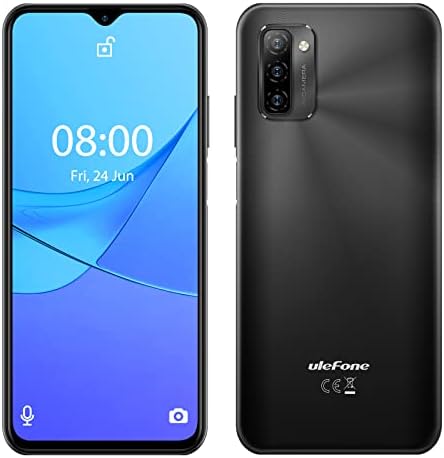 Ulefone SIM-Free & Unlocked Mobile Phones, Note 12 Smartphone 4GB + 128GB, 7700mAh Battery, 6.82 inch Screen, 4G Dual SIM, Android 11 Phone, 3-Card Slots, Fingerprint/Face ID, UK Version, Black